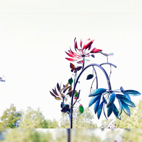 🔥70% OFF -Beautiful Summer Multi Colored Flowers Wind Spinner