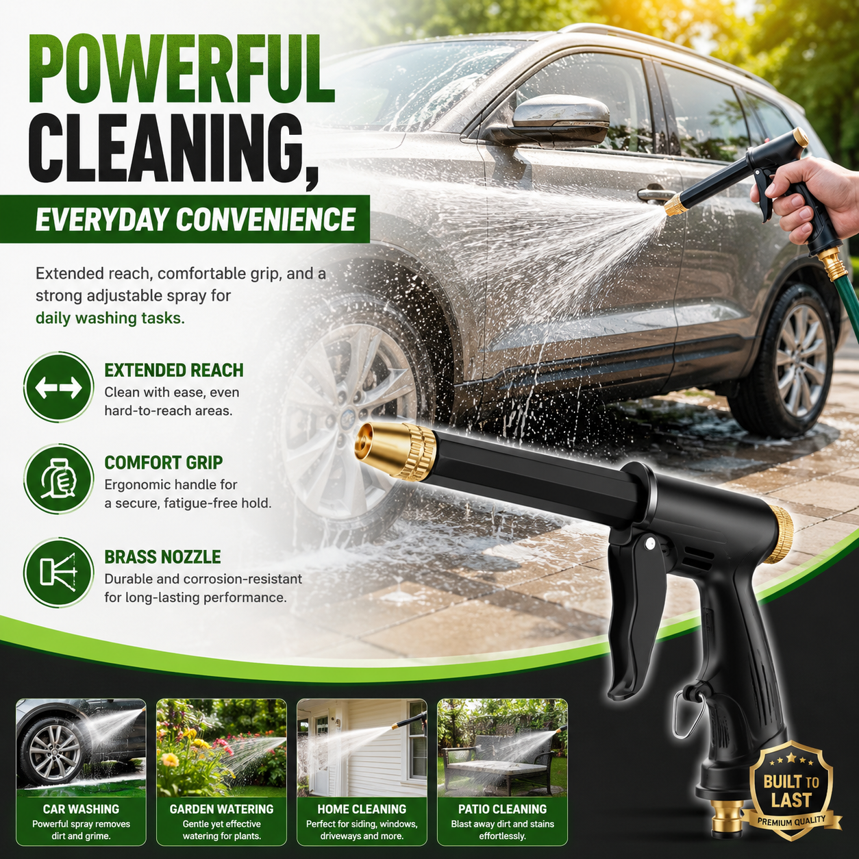 Jet Nozzle Power Washer for Garden Hose