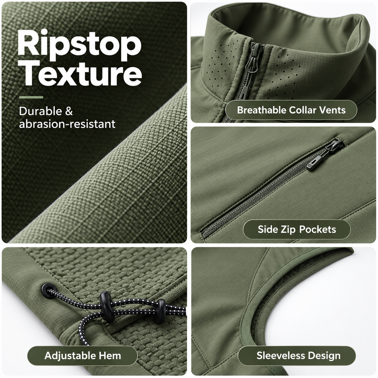 Olive Ripstop Vest Feature Collage.png
