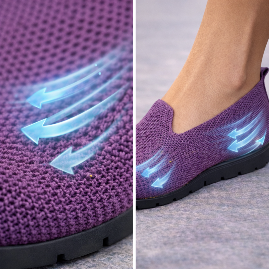 Breathable stretch-knit upper