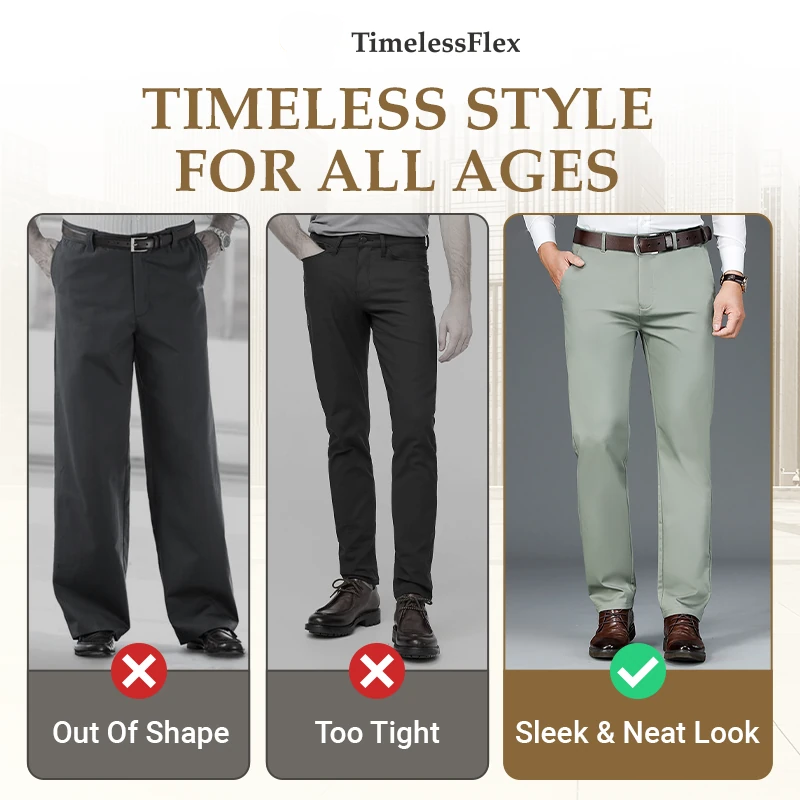 TimelessFlex - Men's High Stretch Straight Fit Pants