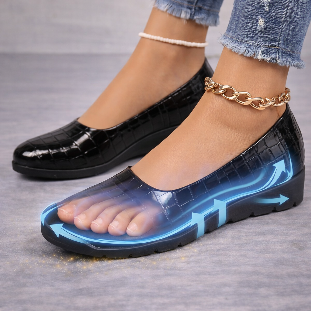 Roomy toe box for relaxed toes