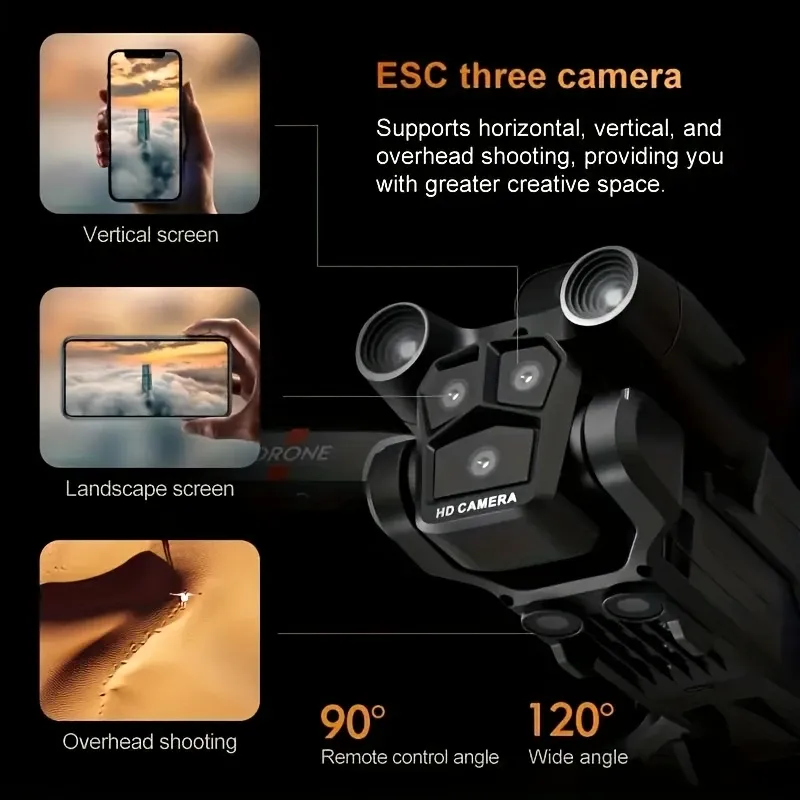 k9 max four axis   3 cameras and 360 obstacle avoidance   positioning   hover one click   landing   function foldable remote control   details 3